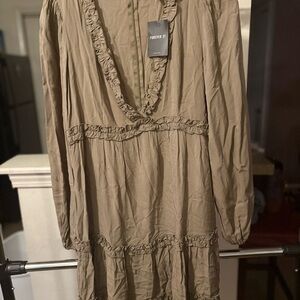 Forever 21 Women's Long Sleeve Brown Dress
